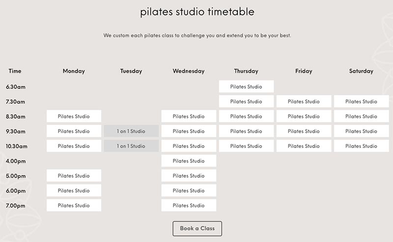 pilates-studio-timetable